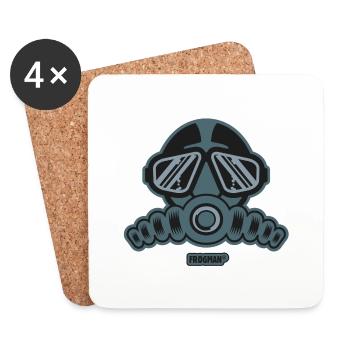 FROGMAN BLUE plongée sous marine - Dessous de verre (lot de 4) - blanc - Devant