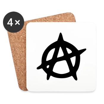 Anarchy - Anarchie (B) - Dessous de verre (lot de 4) - blanc - Devant