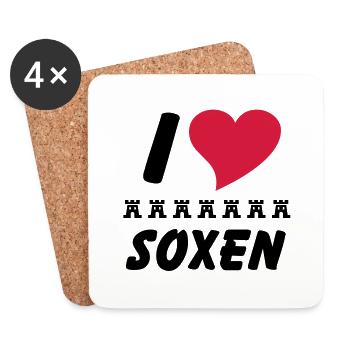I love Siebenbürger Soxen - Siebenbürger - Untersetzer (4er-Set) - Weiß - Vorne