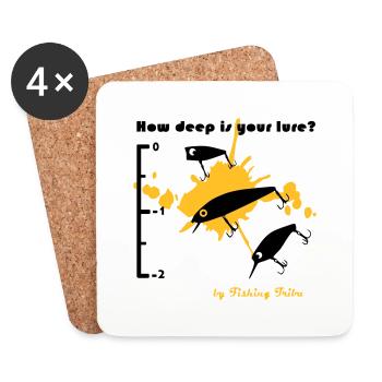 T-shirt How deep is your lure - Dessous de verre (lot de 4) - blanc - Devant