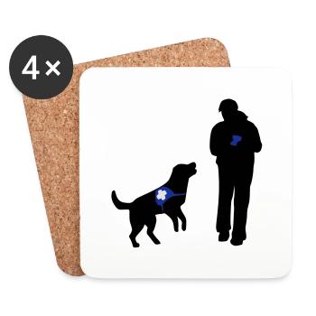 Hund wartet auf Bestätigung - Untersetzer (4er-Set) - Weiß - Vorne