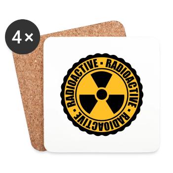 stempel gefahr achtung warnung vorsicht atombombe - Untersetzer (4er-Set) - Weiß - Vorne