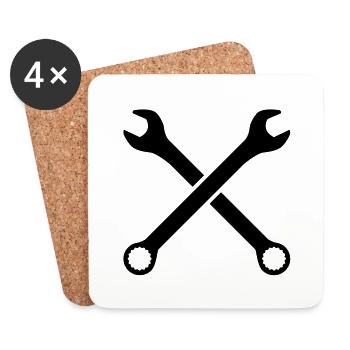 schraubenschluessel__f1 - Coasters (set of 4) - white - Front