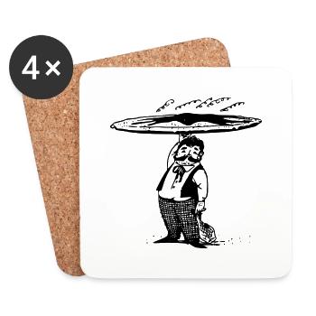 Pizza pizza - Coasters (set of 4) - white - Front