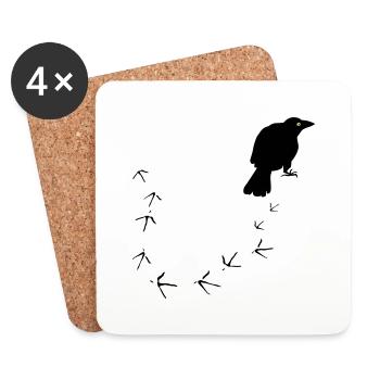 Crow - Coasters (set of 4) - white - Front