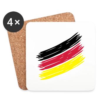 German Stripes - Deutsche Streifen - Germany - - Untersetzer (4er-Set) - Weiß - Vorne