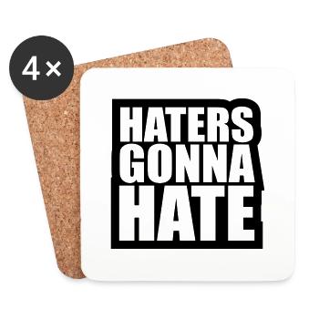 frame contour cool haters going to hate logo sign - Coasters (set of 4) - white - Front