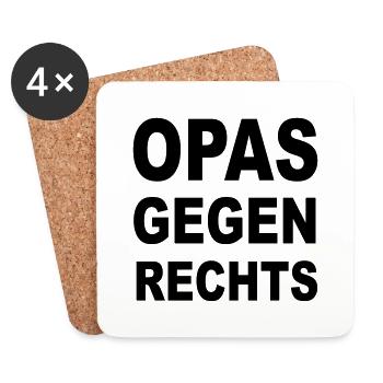 OPAS GEGEN RECHTS - Untersetzer (4er-Set) - Weiß - Vorne