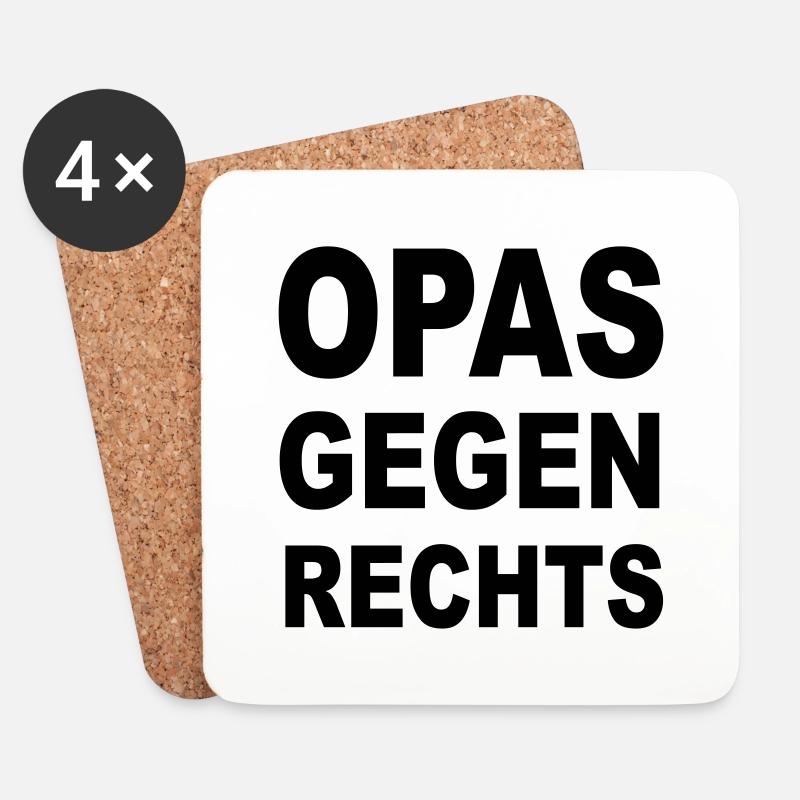 OPAS GEGEN RECHTS - Untersetzer (4er-Set) - Weiß
