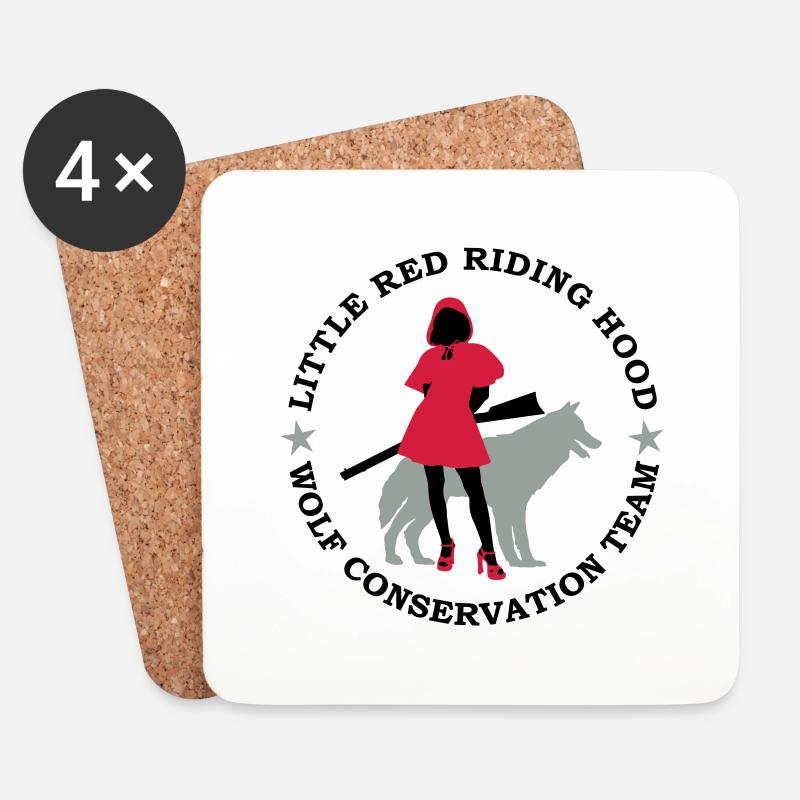 Wolf conservation team - Coasters (set of 4) - white