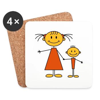big_sister - Dessous de verre (lot de 4) - blanc - Devant