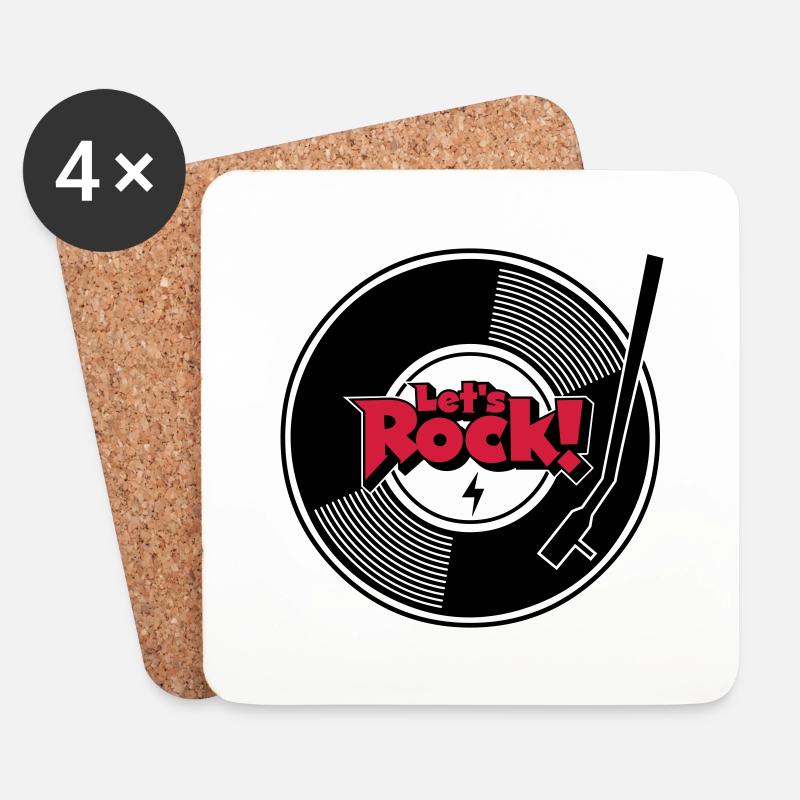let's rock wax - Coasters (set of 4) - white