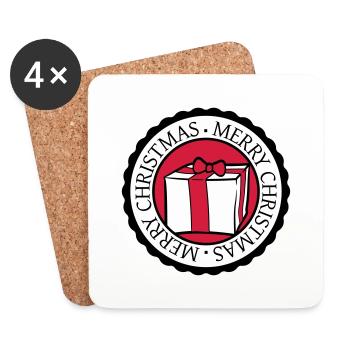 circle round stamp nicholas christmas design coo - Coasters (set of 4) - white - Front