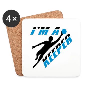 i am a keeper torwart torhueter halten fussball sc - Untersetzer (4er-Set) - Weiß - Vorne