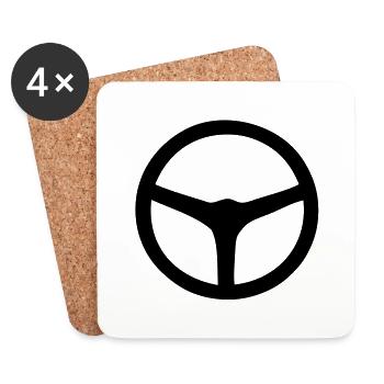 wheel volant rad ruota rueda1 - Dessous de verre (lot de 4) - blanc - Devant