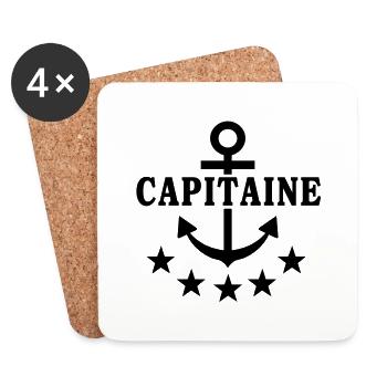 capitaine - Dessous de verre (lot de 4) - blanc - Devant