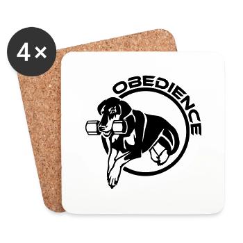 453 Dobermann Obedience - Untersetzer (4er-Set) - Weiß - Vorne