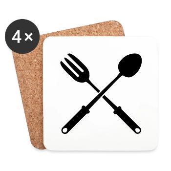 kochen__f1 - Untersetzer (4er-Set) - Weiß - Vorne