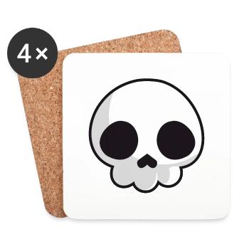 Creepy cute Skull - Untersetzer (4er-Set) - Weiß - Vorne