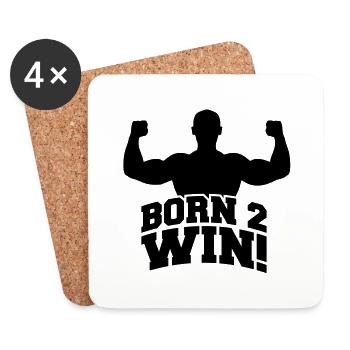 born_2_win_uf1 - Coasters (set of 4) - white - Front