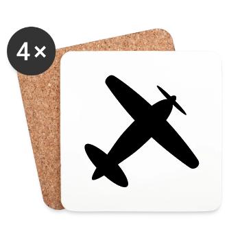 airplane__f1 - Dessous de verre (lot de 4) - blanc - Devant