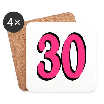 30th Birthday - Coasters (set of 4) - white - Front