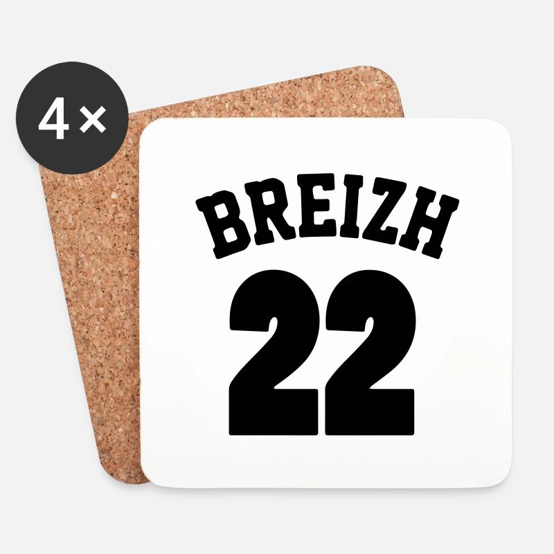 Breizh 22 - Untersetzer (4er-Set) - Weiß