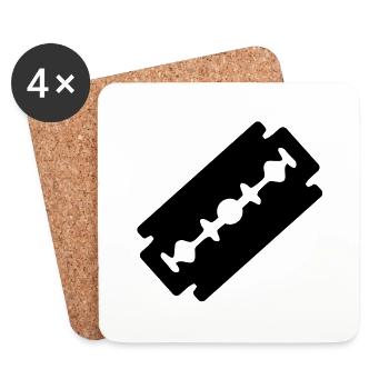 razorblade_ti1 - Coasters (set of 4) - white - Front