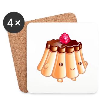 Flamboise le flan - Dessous de verre (lot de 4) - blanc - Devant
