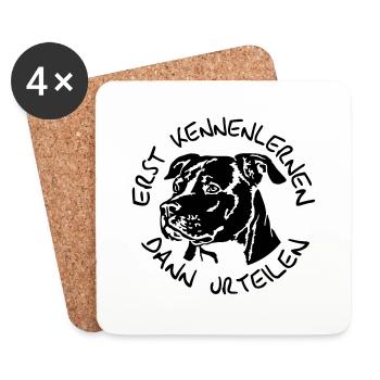 409s Staffordshire Terrier - Untersetzer (4er-Set) - Weiß - Vorne