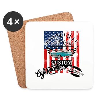 Muscle Car Auto Amerika - Untersetzer (4er-Set) - Weiß - Vorne