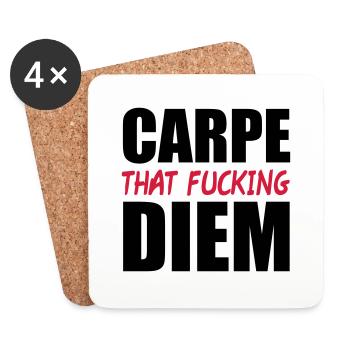 Carpe That Fucking Diem - Dessous de verre (lot de 4) - blanc - Devant