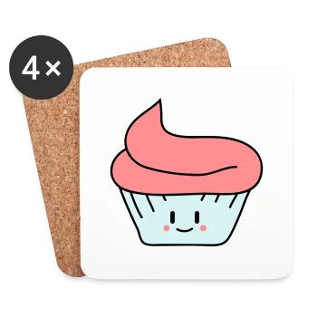 Cute Cupcake - Dessous de verre (lot de 4) - blanc - Devant