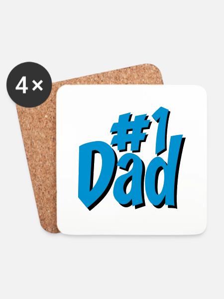 dad - Untersetzer (4er-Set) - Weiß