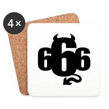 666 - Untersetzer (4er-Set) - Weiß - Vorne