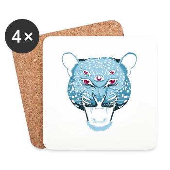 Pfadfinder Jaguar - Untersetzer (4er-Set) - Weiß - Vorne