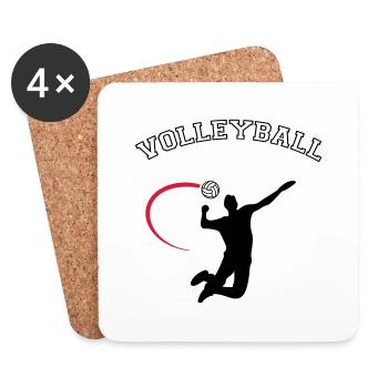volleyball - Dessous de verre (lot de 4) - blanc - Devant