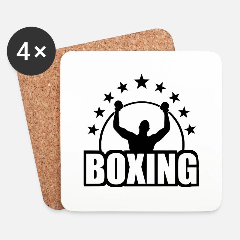 boxing - Untersetzer (4er-Set) - Weiß