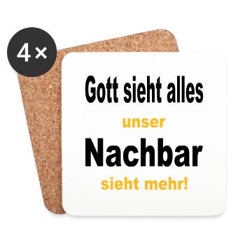 gott sieht alles - Untersetzer (4er-Set) - Weiß - Vorne