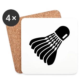 Badminton - Coasters (set of 4) - white - Front
