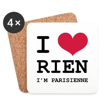 I Love Paris I'm Nothing - Coasters (set of 4) - white - Front