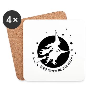Bonne sorcière ou mauvaise sorcière - Dessous de verre (lot de 4) - blanc - Devant