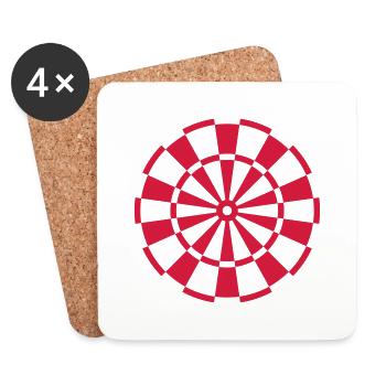Dart Board Design - Untersetzer (4er-Set) - Weiß - Vorne