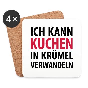 Ich kann Kuchen in Krümel verwandeln Zauber Magie - Untersetzer (4er-Set) - Weiß - Vorne