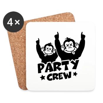 party_crew_monkeys_pi1 - Dessous de verre (lot de 4) - blanc - Devant