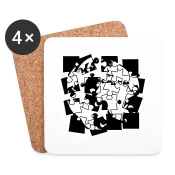 puzzle earth parts puzzle piece puzzle build spi - Coasters (set of 4) - white - Front