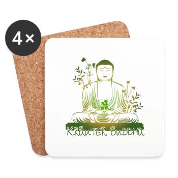 kraeuter buddha gruen - Untersetzer (4er-Set) - Weiß - Vorne