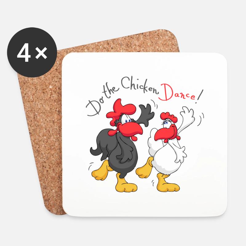 Haben die Huhn-Tanz - Untersetzer (4er-Set) - Weiß