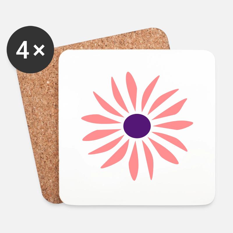 blume - Untersetzer (4er-Set) - Weiß