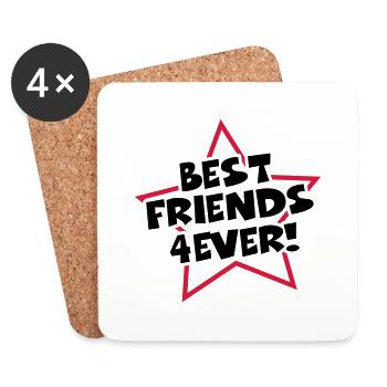 best_friends_4_ever_f2 - Untersetzer (4er-Set) - Weiß - Vorne